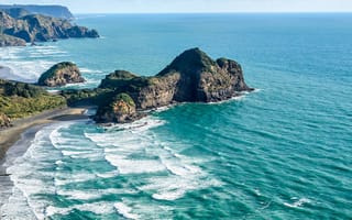 Картинка море, пейзаж, берег, скалы, волны, природа, отдых