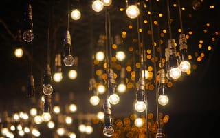 Картинка лампы, освещение, боке, декор, ночь, свет, интерьер