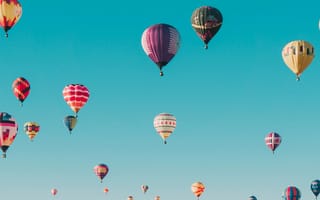 Картинка воздушные шары, небо, пейзаж, путешествия, летать, цвета, летние дни