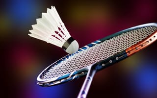 Картинка бадминтон, ракетка, перышко, спорт, игра, фоновый, размытость