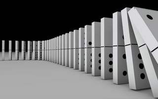 Картинка домино, игра, черно-белый, абстракция, стена, дизайн, минимализм