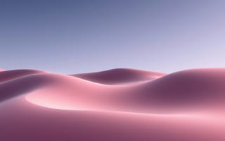 Картинка пейзаж, гладкий, розовый, абстракция, горы, небо, минимализм