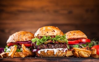 Картинка бургер, еда, фастфуд, картофель, вкусно, ресторан, закуска