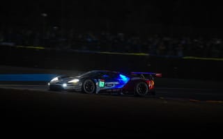 Картинка автомобиль, гонка, ночь, спорт, свет, форд, трасса, скорость, мотор, адреналин