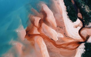 Картинка пейзаж, море, пляж, природа, воды, песок, воздушная съемка, красота, отдых