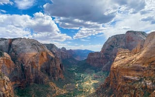 Картинка горы, пейзаж, природа, небо, облака, долина, туризм, ландшафт