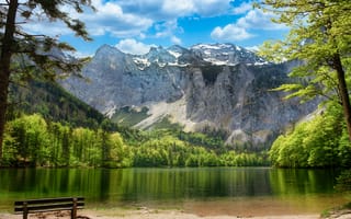 Картинка природа, горы, озеро, лес, пейзаж, небо, отдых