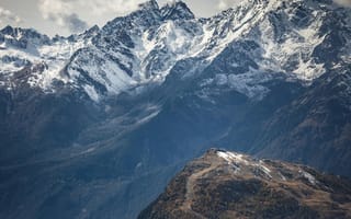 Картинка горы, природа, пейзаж, снег, небо, альпы, осень