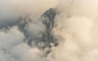 Картинка горы, облака, природа, пейзаж, туман, скалы, высота