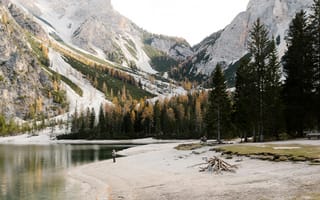 Картинка природа, горы, озеро, лес, пейзаж, осень, отдых