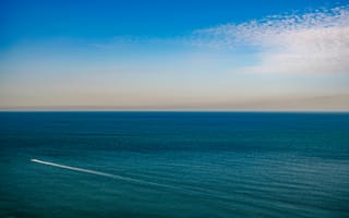 Картинка море, небо, пейзаж, корабль, вода, отдых, природа