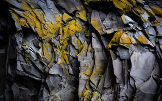 Картинка скалы, природа, камни, мох, текстура, ландшафт, жёлтый