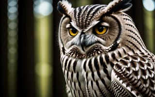 Картинка сова, птица, природа, дикая природа, глаза, перья, фото