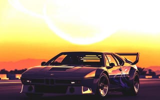 Картинка автомобиль, закат, спортивный, BMW, дизайн, дорога, фото