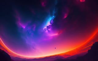 Картинка космос, галактика, небо, обои, звезды, пейзаж, цвета
