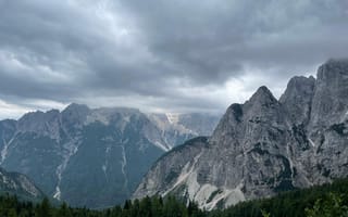 Картинка горы, природа, пейзаж, облака, лес, путешествия