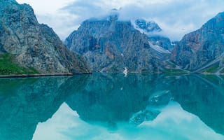 Картинка горы, озеро, природа, отражение, пейзаж, небо, путешествия