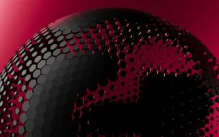 Картинка глобус, графика, абстракция, текстура, черный, красный, 3D