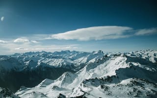 Картинка горы, снег, пейзаж, небо, природа, зима, альпы