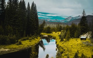 Картинка природа, река, лес, горы, пейзаж, отдых, освежающий