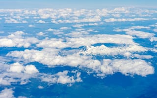 Картинка горы, облака, небо, природа, пейзаж, воздушный, снег