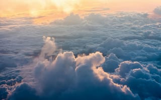 Картинка облака, небо, закат, природа, пейзаж, красота, атмосфера