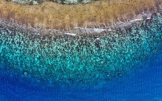 Картинка океан, побережье, воды, природа, пейзаж, море, кораллы, пляж, глубина, синий