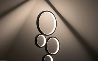 Картинка лампа, освещение, интерьер, дизайн, модерн, круги, уют