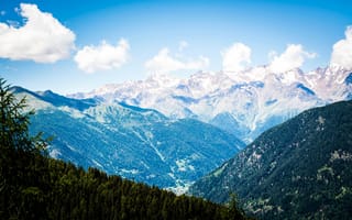 Картинка горы, природа, пейзаж, небо, лес, отдых, путешествия