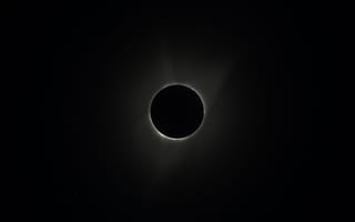 Картинка солнечное затмение, космос, астрономия, небо, феномен, черный круг, звезды
