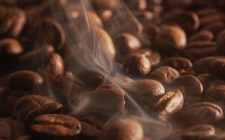 Картинка кофе, зерна, аромат, пар, напиток, крупный план, еда
