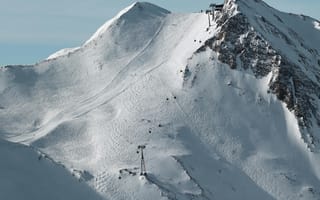 Картинка горы, снег, пейзаж, зима, лыжи, природа, отдых