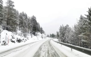 Картинка зима, дорога, снег, лес, пейзаж, природа, холод