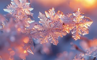 Картинка снег, снежинки, зима, лед, природа, красота, фотография