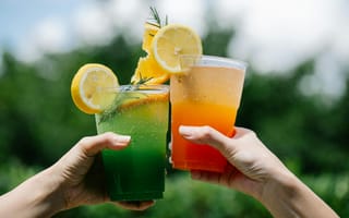 Картинка напитки, лето, освежающий, лимон, коктейли, праздник, фрукты