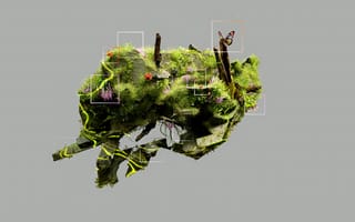 Картинка природа, мох, бабочка, растения, ландшафт, цветы, экология