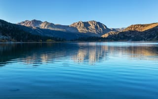 Картинка озеро, горы, природа, пейзаж, отражение, небо, спокойствие