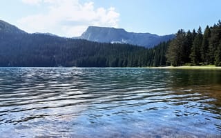 Картинка озеро, природа, горы, лес, пейзаж, вода, небо, отдых, лето, красота