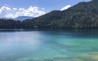 Картинка озеро, природа, горы, небо, лес, пейзаж, вода, отдых, лето, красота