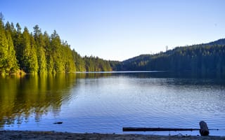 Картинка озеро, природа, лес, пейзаж, вода, горы, отдых