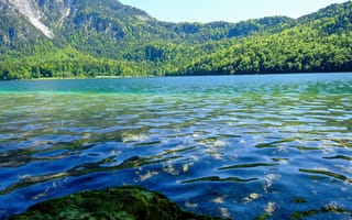 Картинка озеро, природа, горы, вода, лес, пейзаж, отдых