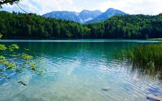 Картинка озеро, горы, природа, лес, вода, пейзаж, лето, отдых