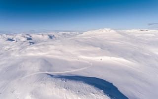 Картинка снег, пейзаж, зима, горный, небо, природа, холмы