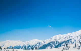 Картинка горы, снег, небо, природа, зима, пейзаж, лес