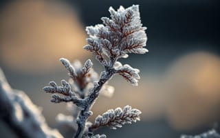 Картинка зима, мороз, ветка, природа, лед, красота, фотография