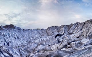 Картинка ледник, горы, природа, пейзаж, панорама, зима, скалы