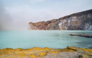 Картинка озеро, природа, пейзаж, горы, вода, кратер, ландшафт