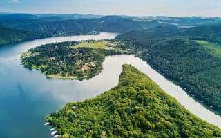 Картинка природа, река, пейзаж, лес, горы, озеро, отдых