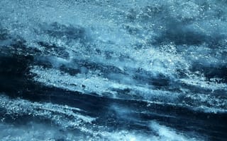 Картинка лед, вода, синий, текстура, природа, холод, абстракция