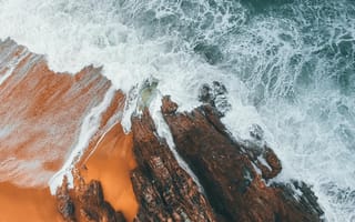 Картинка море, пейзаж, пляж, скалы, волны, природа, океан